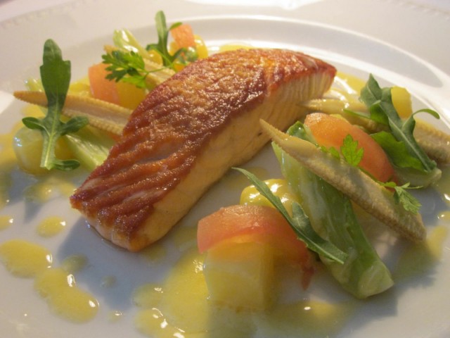Salmon at the Red Lion's Harbour Restaurant