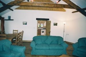 The Granary roundhouse sitting room, Hartland, North Devon