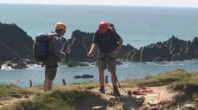 Try climbing (or abseiling)