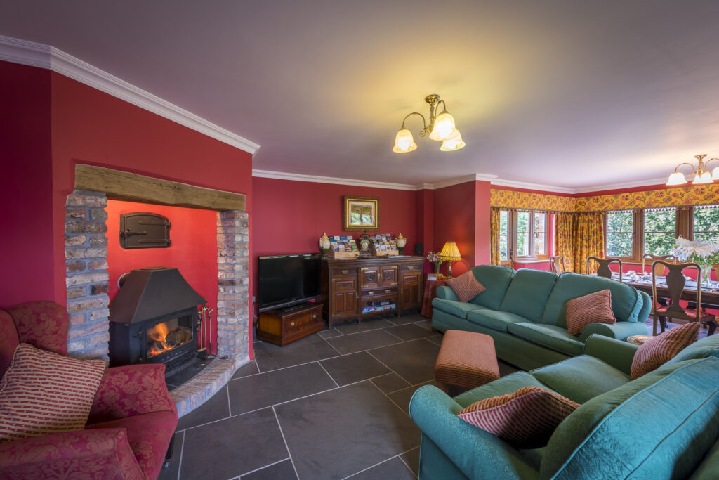 The lounge at Copps Castle Bed and Breakfast, Hartland, North Devon