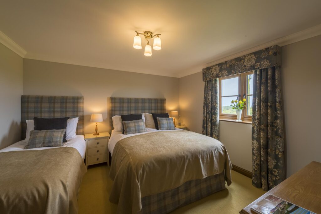 Twin room at Copps Castle Bed and Breakfast, Hartland, North Devon