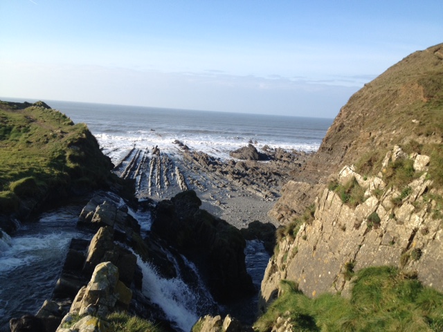 Winter sun at Welcombe mouth beach, Hartland, North Devon